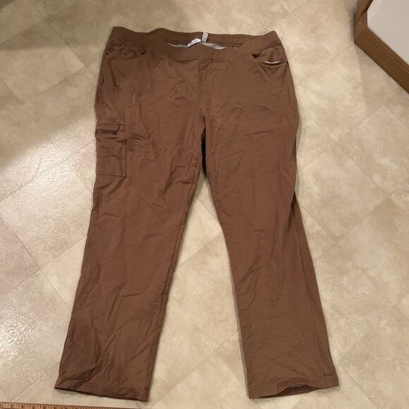 Denim & Co. Pants - Denim & Co. 26 W Original Waist Stretch Pants Side Pocket Zipper Maple Brown